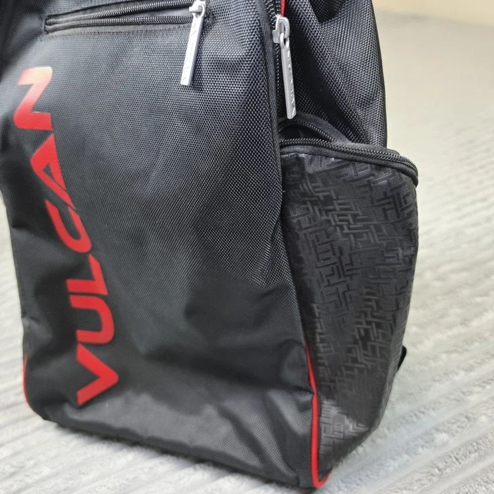 Vulcan VPRO Pickleball Backpack Black Red Large Multipockets LightweightDurable